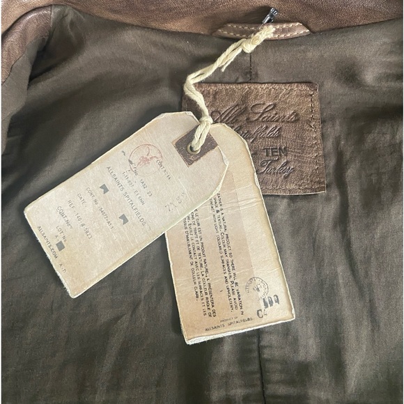 NWT All Saints Leather Usprey Shrunken Jacket Women’s $620 RARE - Picture 3 of 11